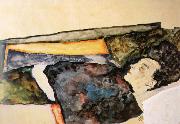 Egon Schiele The Artist-s Mother Sleeping painting